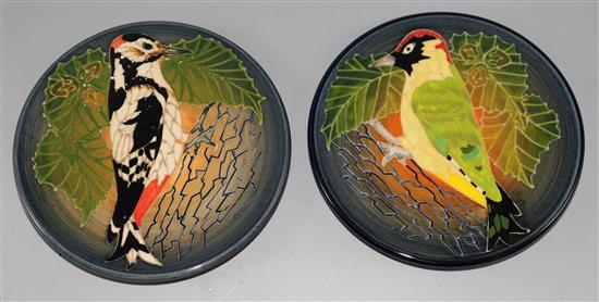 Sally Tuffin for Dennis Chinaworks. Two Woodpecker dishes limited edition 24/30